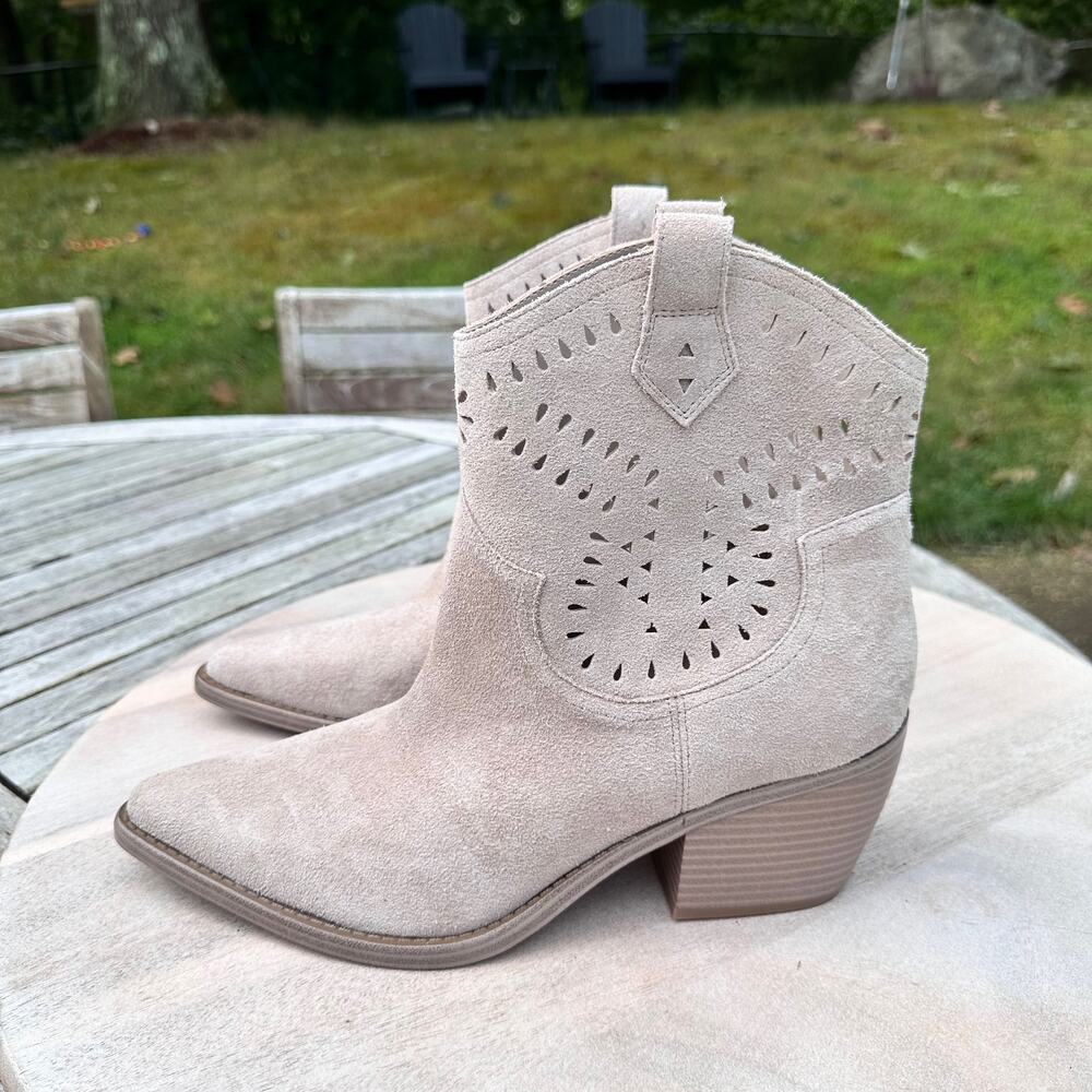 Marc Fisher Beige Suede Heeled Boots